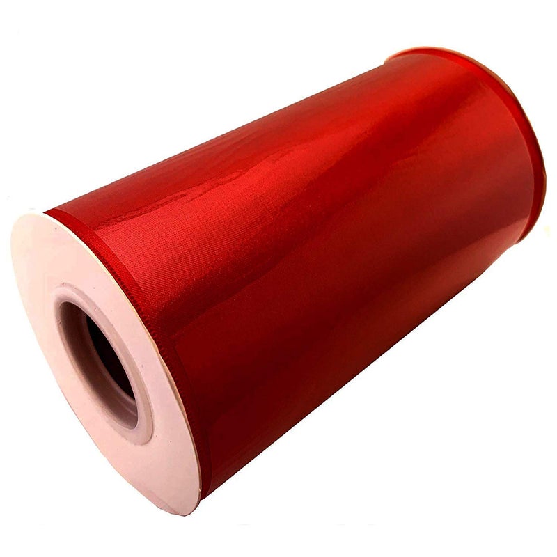 GiftWrap Etc. Grand Opening Ceremony Red Ribbon - 6" x 25 Yards, Double Wide, Satin, Valentine's Day, V-Day, Front Door, Patriotic, Store Front, Indoor Display, USA, 4th of July, Christmas, Tree Decor - Image 2